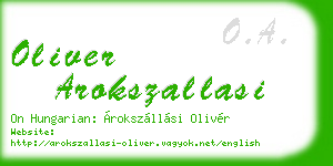 oliver arokszallasi business card